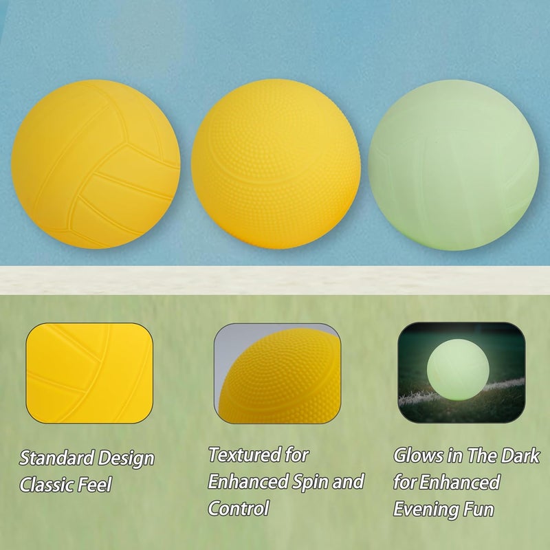 Viminston Spike Replacement Balls Set for Roundnet Game 6 Mixed Balls Standard Ball Glow in The Dark and Pro - Image 4